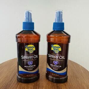 Banana Boat Spray Oil With Coconut Oil SPF 15, 8 fl Oz Sealed, Exp 4/27 Lot Of 2